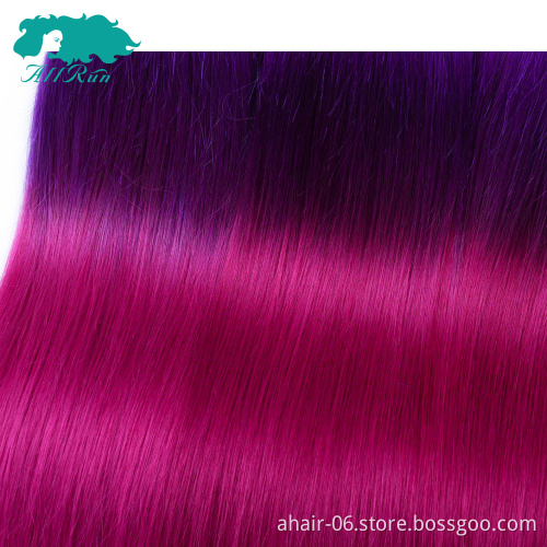 3 color hair bundles with closure, 3 tone color emy hair